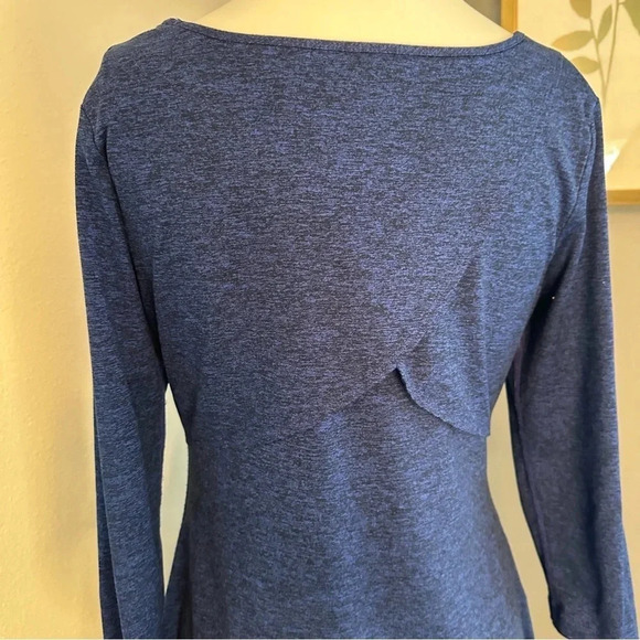 Patagonia Women Seabrook Dress 3/4 Sleeve Faux Wrap Back UPF 50+ Moon Blue Small - Picture 4 of 7